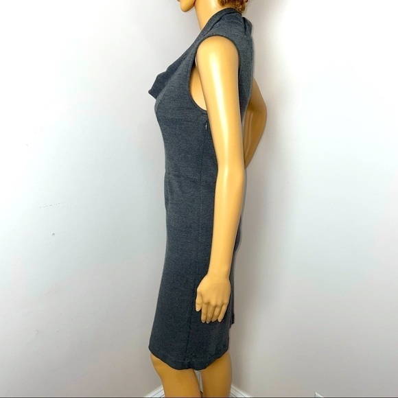 : Ann Taylor Wool Blend Cowl Neck Shift Dress – Dark Gray, Size 6 - Picture 2 of 11